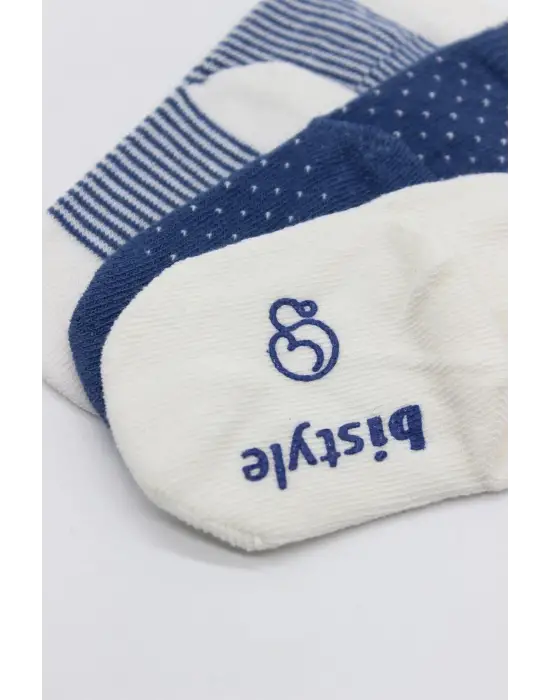 Omarı Kaymaz Penye Soket Çorap Seti - İndigo Renkli