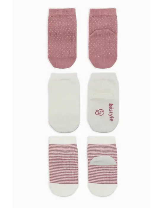 Omarı Puanlı Kaymaz Penye Soket Çorap Seti - 3lü Paket