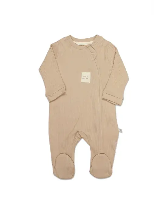 Bistyle Style Natural Fermuarlı Bebe Tulum 15115 Bej