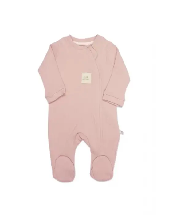 Bistyle Style Natural Fermuarlı Bebe Tulum 15115 Pembe