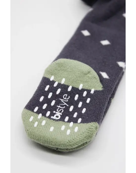 Bistyle Tekli Puan Kaymaz Havlu Külotlu Çorap BS50502 Antrasit