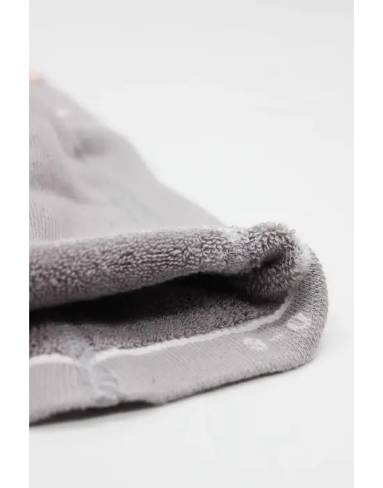 Bistyle Tekli Puan Kaymaz Havlu Külotlu Çorap BS50502 Gri