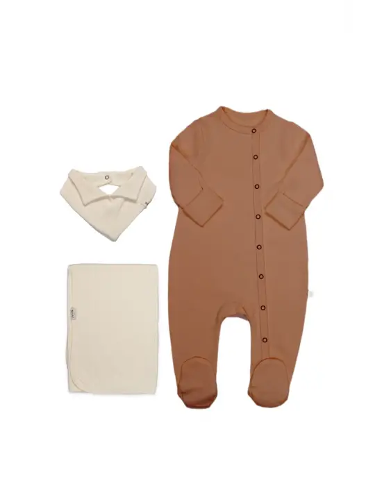 Bistyle Yenidoğan Tulum Battaniye Gentleman 13116 Ekru Kahve