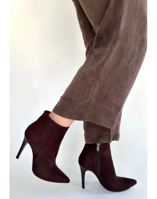 Blan Acı Kahve Süet Topuklu Bot