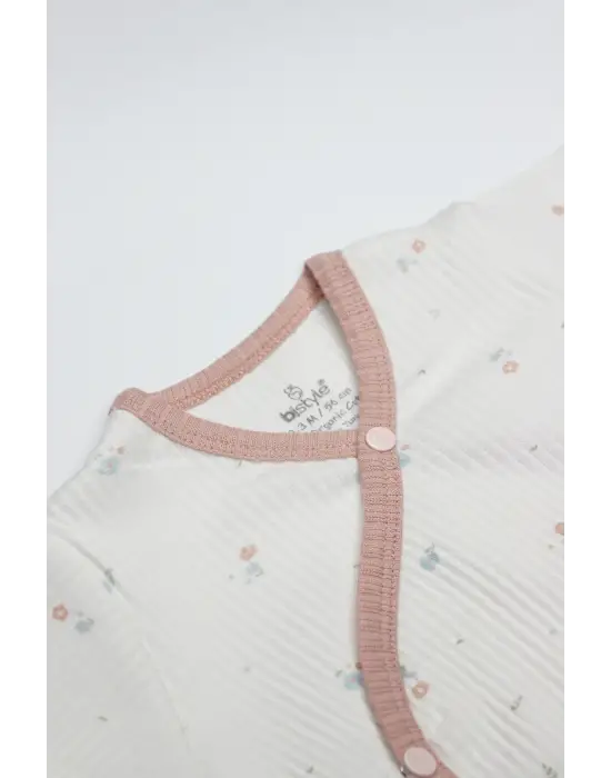 Bloom Rose 2li Yarım Kol Badi 17119 Ekru Gül Kurusu