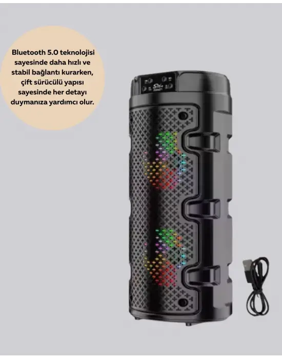 Bluetooth 5.0 Destekli Yüksek Ses Kaliteli Hoparlör