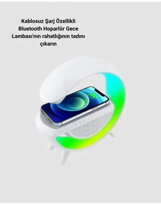 Bluetooth 5.0 Hoparlör – Kablosuz Şarj, Rgb Gece Lambası Ve Fm Radyo