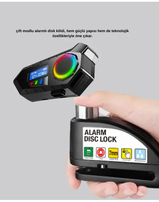 Bluetooth 5.4 Kablosuz İnterkom+ Motor Disk Kilidi