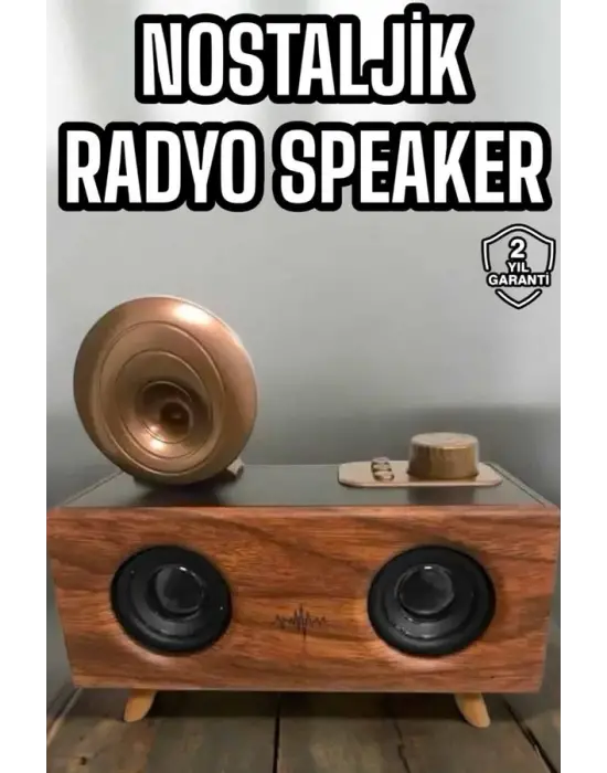 Bluetooth Hoparlör Ahşap Klasik Retro Gramofon Bluetooth Müzik Kutusu