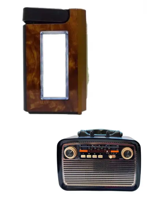 Bluetooth Hoparlör Ahşap Renk Vintage Işıklı Nostaljik Radyo Fm Ahşap Görünümlü