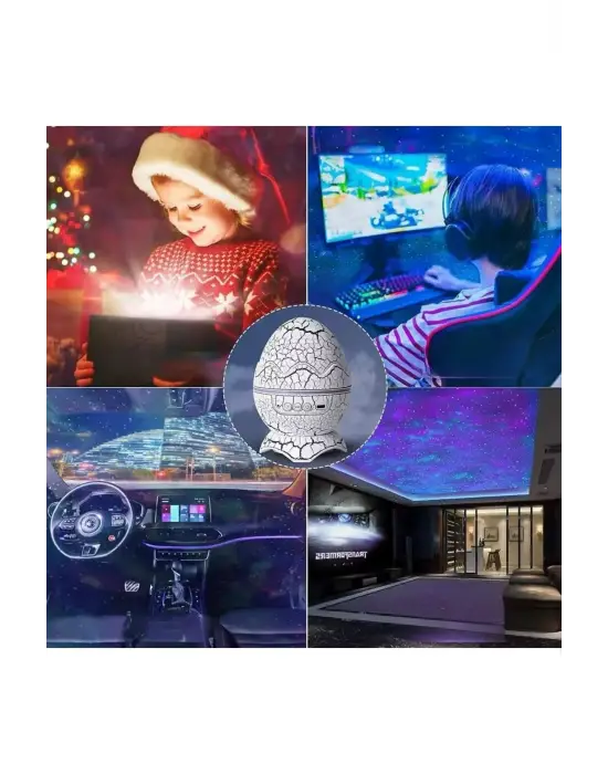 Bluetooth Hoparlör Dinozor Yumurtası Gece Masa Lambası Projektör