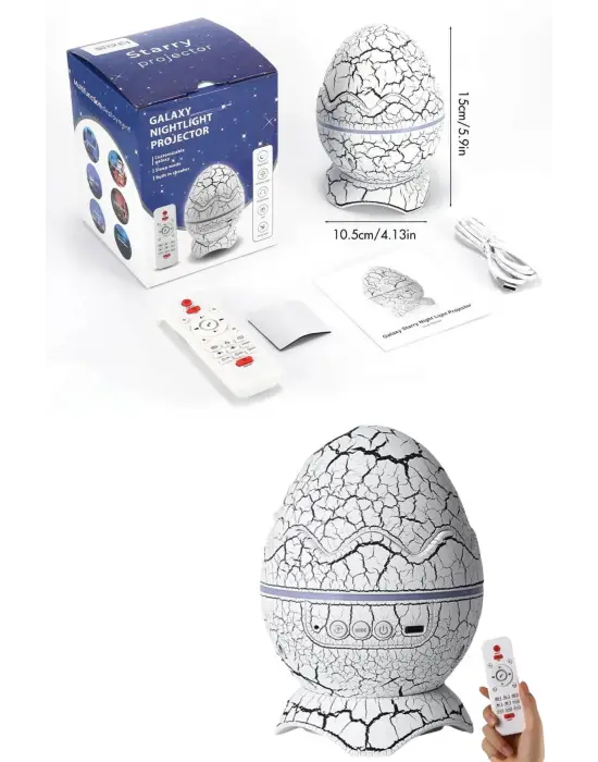 Bluetooth Hoparlör Dinozor Yumurtası Gece Masa Lambası Projektör