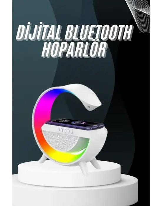 Bluetooth Hoparlör G Şekli Atmosfer Akıllı Rgb Lamba Wireless Kablosuz Şarj