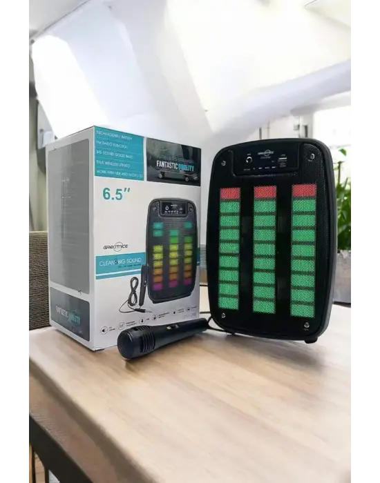 Bluetooth  Hoparlör Mikrofonlu Speaker Taşınabilir Şarjlı