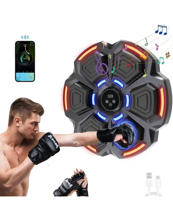 Bluetooth Hoparlör Özellikli Duvar Boks Makinesı  9 Mod Seviye Ayarlı  Müzikli Boks Makinesı