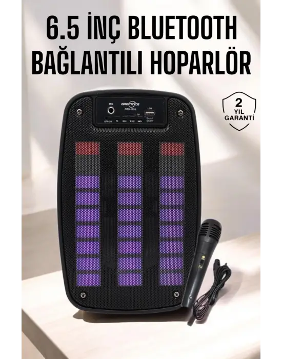 Bluetooth Hoparlör Rgb Işıklı Usb Sd Kart Girişli Taşınabilir