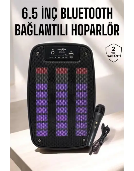 Bluetooth Hoparlör Rgb Işıklı Usb Sd Kart Girişli Taşınabilir