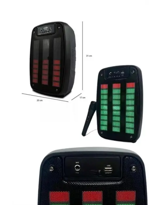 Bluetooth Hoparlör Taşınabilir Şarjlı Işıklı Büyük Boy Yüksek Ses Kaliteli