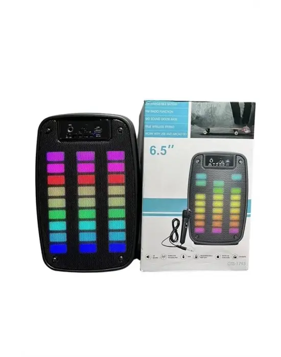 Bluetooth Hoparlör Taşınabilir Şarjlı Işıklı Büyük Boy Yüksek Ses Kaliteli