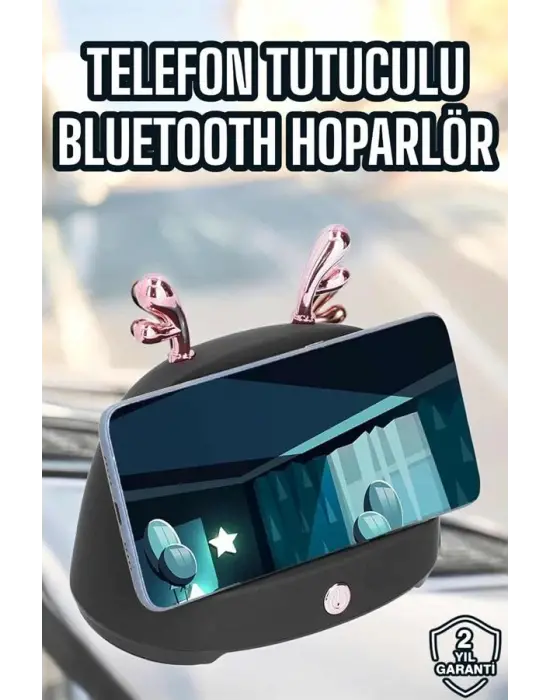 Bluetooth Hoparlör Telefon Tutuculu Akıllı Hoparlör Uzun Pil Ömrü