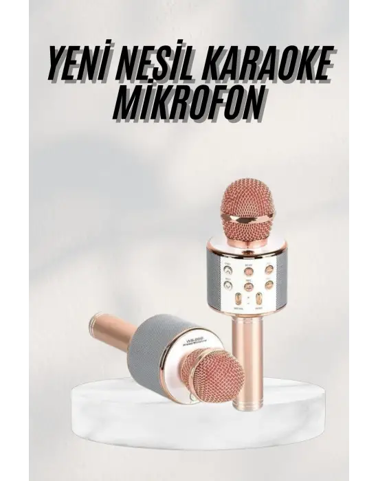 Bluetooth Hoparlör Usb Aux Sd Kart Kaoroke Mikrofon Uzun Pil Ömrü