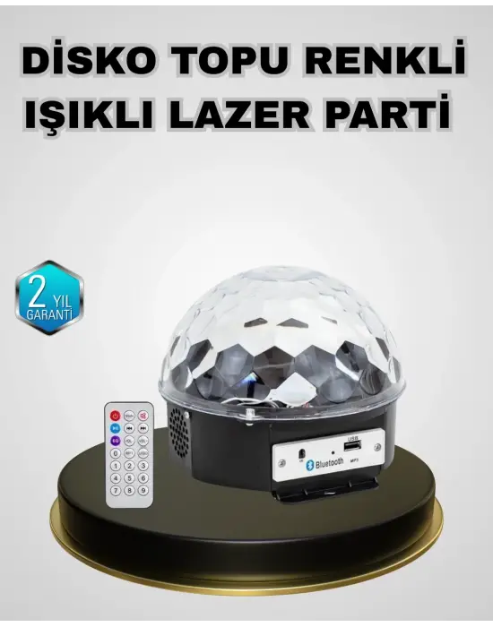 Bluetooth Hoparlörlü Led Disko Işığı Müzik Ritim Duyarlı Ve Taşınabilir