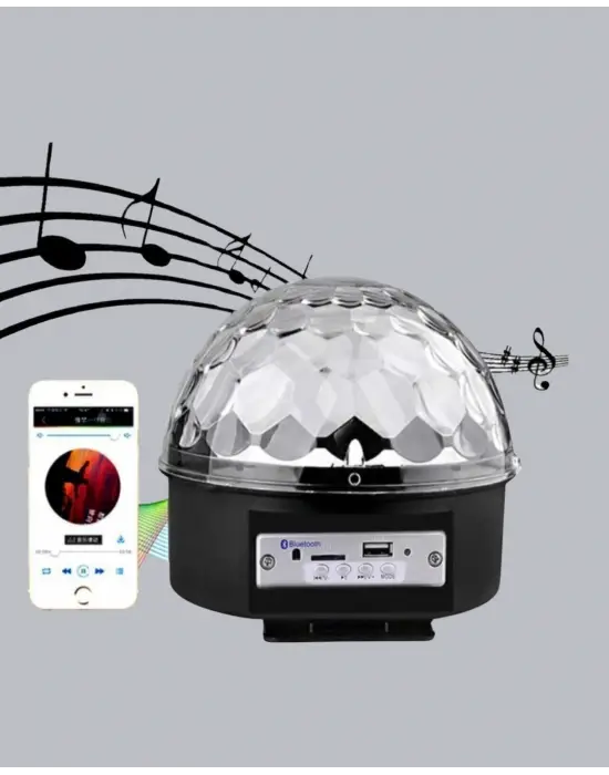 Bluetooth Hoparlörlü Led Disko Işığı Müzik Ritim Duyarlı Ve Taşınabilir
