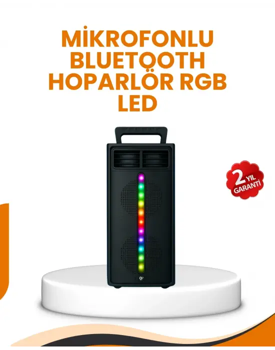 Bluetooth Işıklı Hoparlör – 2x5w Güç | Usb + Tf Kart + Fm Radyo | Siyah Renk (kopya)