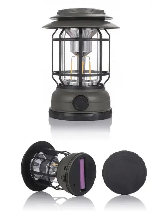 Omarı Bluetooth Müzik ile Usb Şarjlı Led Kamp Lambası