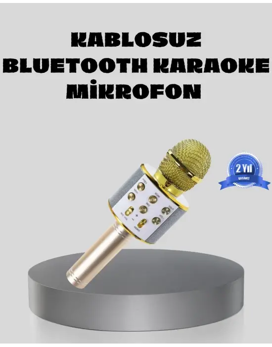 Bluetooth Karaoke Mikrofon Şarjlı Uzun Pil Ömürlü Çok Fonksiyonlu