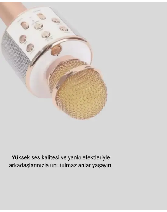 Bluetooth Karaoke Mikrofon Şarjlı Uzun Pil Ömürlü Çok Fonksiyonlu