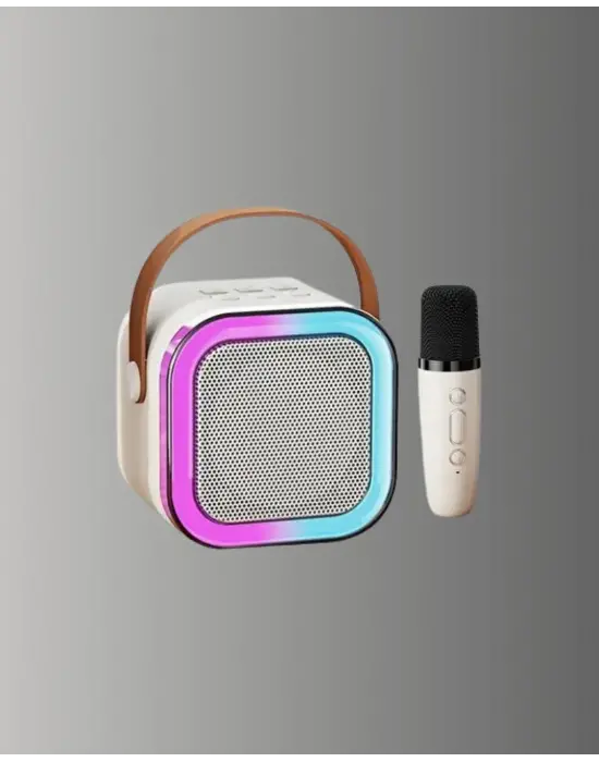 Bluetooth Karaoke Mikrofon Ve Hoparlör Seti Taşınabilir