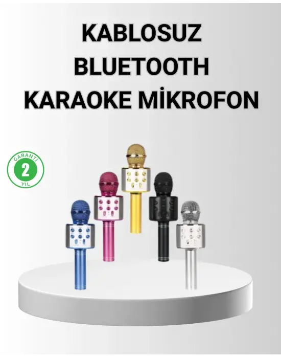 Bluetooth Karaoke Mikrofon – Yüksek Ses Kalitesi, Yankı Efektli, Uzun Ömürlü Pil