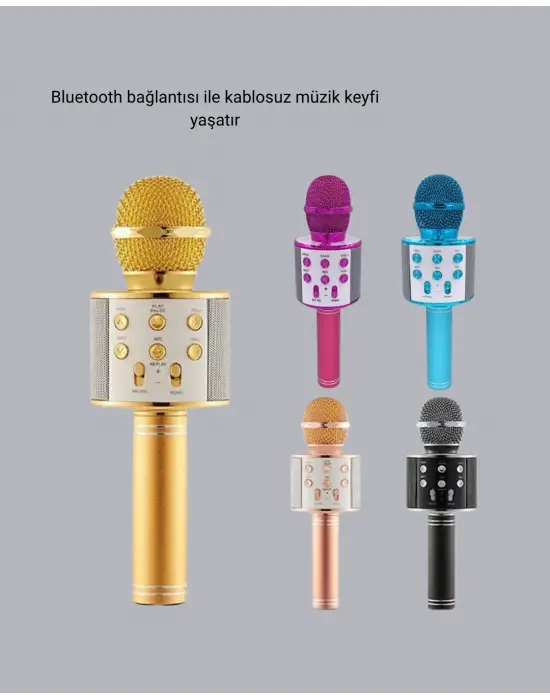 Bluetooth Karaoke Mikrofon – Yüksek Ses Kalitesi, Yankı Efektli, Uzun Ömürlü Pil