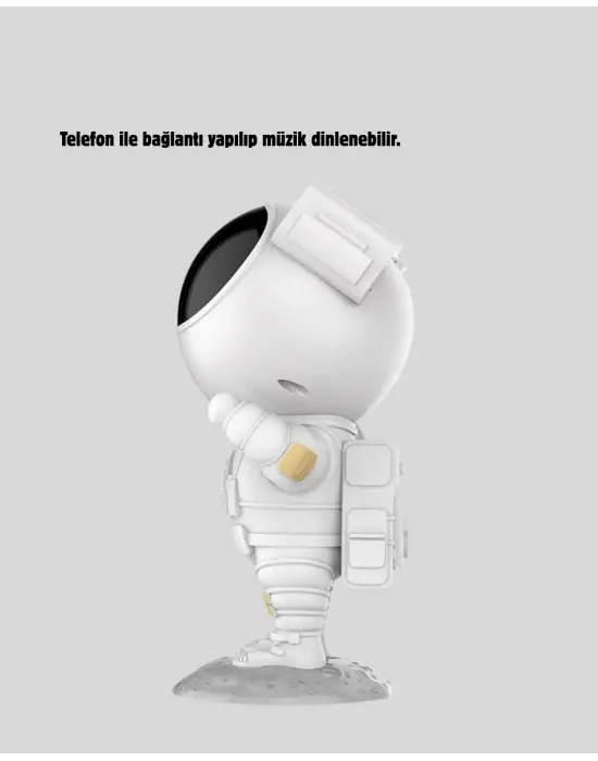 Bluetooth Müzikli Astronot Projeksiyon Lambası Yıldız Ve Ay Efektli
