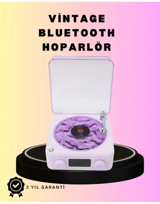 Bluetooth Retro Pikap Hoparlör – Projektörlü Gece Lambası