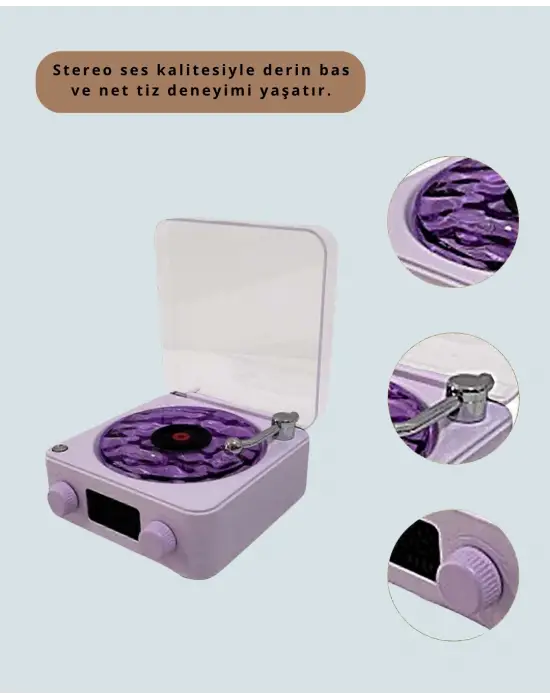 Bluetooth Retro Pikap Hoparlör – Projektörlü Gece Lambası