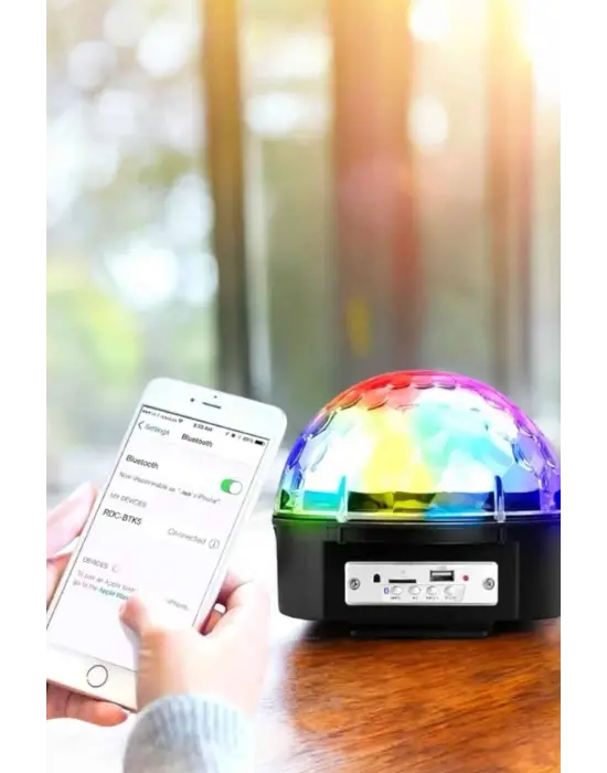 Bluetooth Ve Uzaktan Kumandalı Çok Renkli Masaüstü Disko Topu