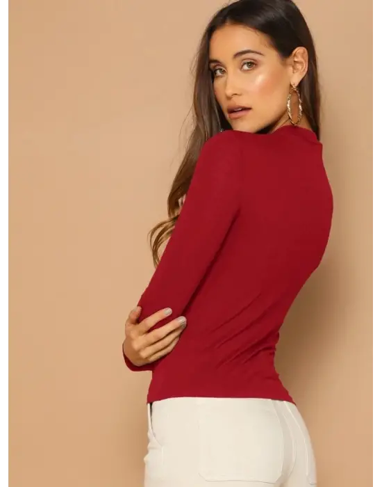 Omarı Çiçek Desenli Yumuşak Dokulu Bluz