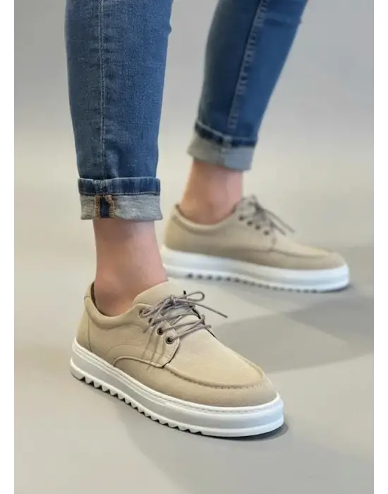 BN-T12x Arts Bağcıklı Süet Erkek Günlük Spor Klasik Ayakkabı SBT - Krem