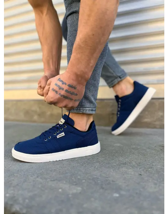 Günlük Spor Erkek Keten Tabanlı Ayakkabı - Lacivert