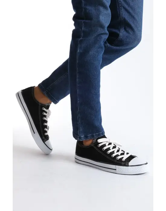 Omarı Keten Erkek Günlük Spor Ayakkabı - Siyah