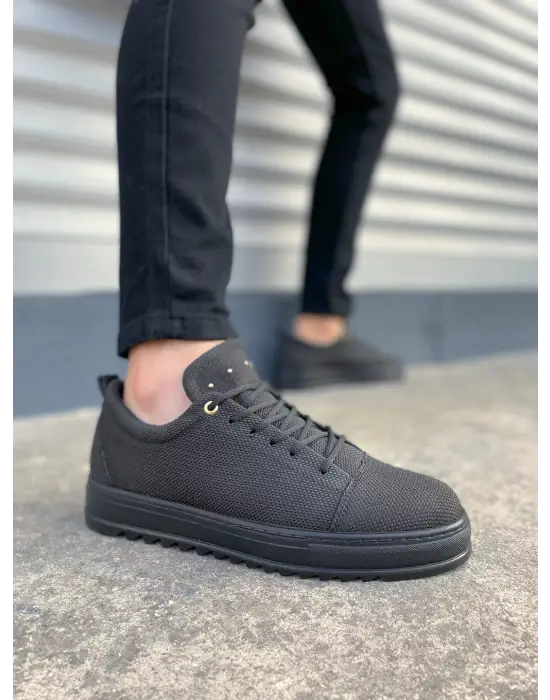 Omarı Siyah Keten Erkek Spor Ayakkabısı
