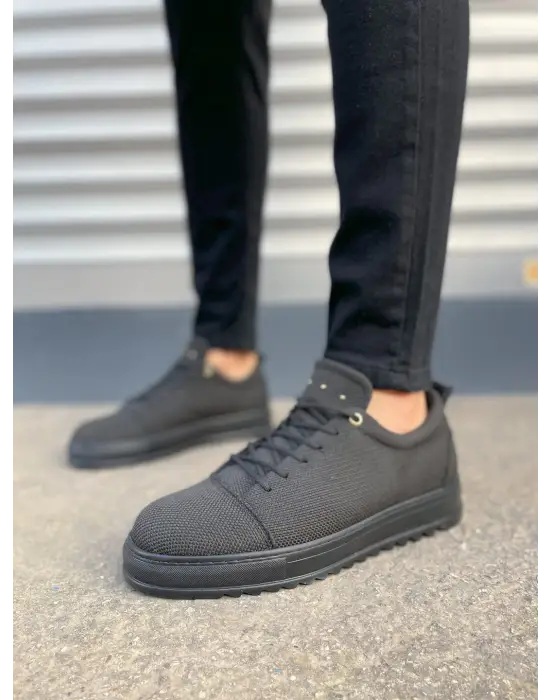 Omarı Siyah Keten Erkek Spor Ayakkabısı