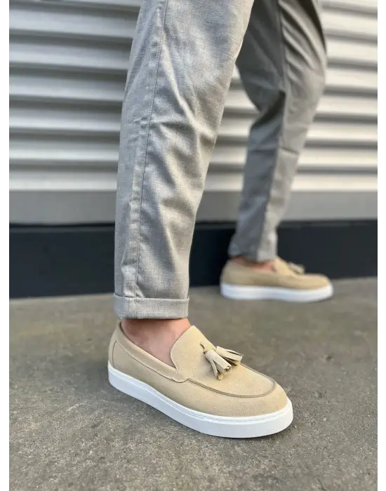 Modern Püsküllü Süet Erkek Ayakkabı