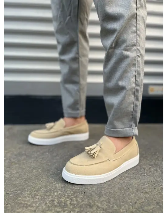 Modern Püsküllü Süet Erkek Ayakkabı