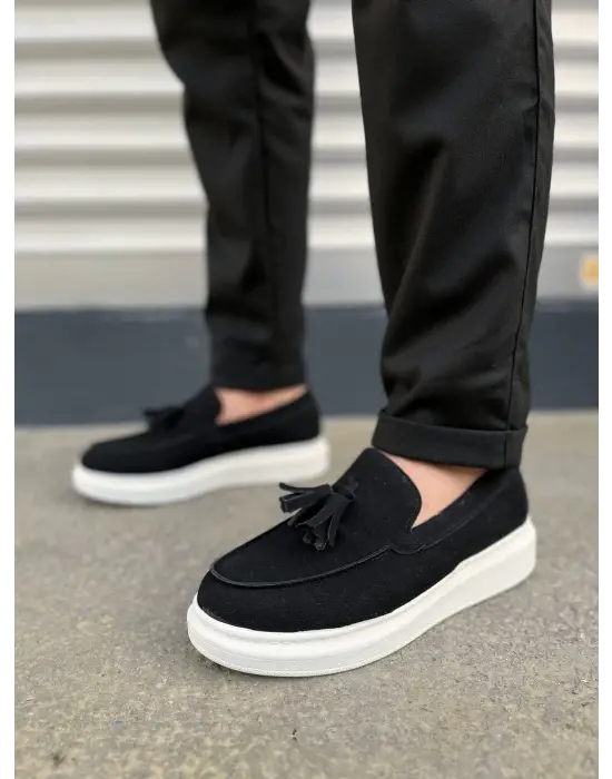 Omarı Siyah Püsküllü Süet Erkek Spor Ayakkabı