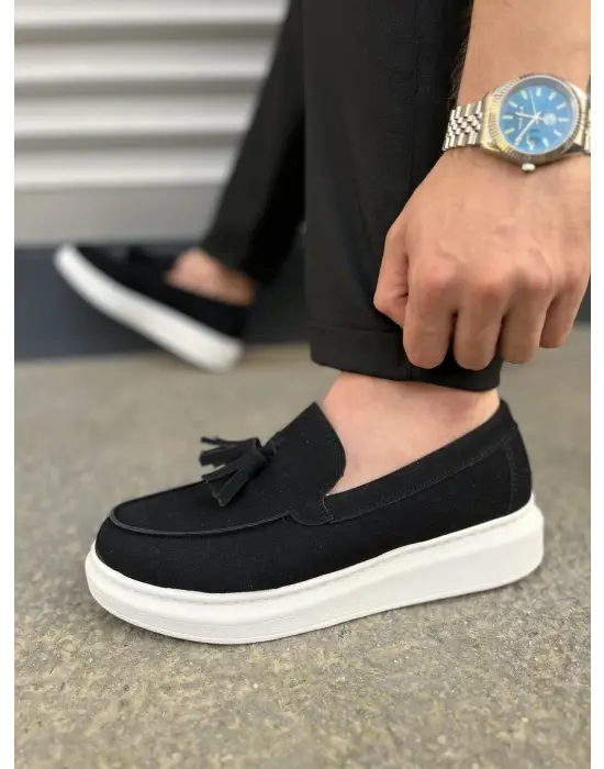 Omarı Siyah Püsküllü Süet Erkek Spor Ayakkabı