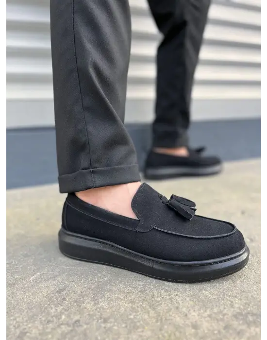 Omarı Siyah Püsküllü Süet Erkek Günlük Spor Ayakkabı