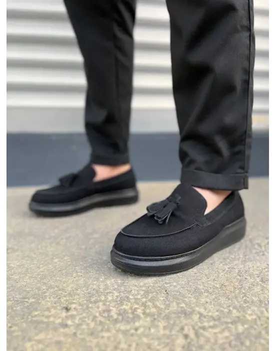 Omarı Siyah Püsküllü Süet Erkek Günlük Spor Ayakkabı